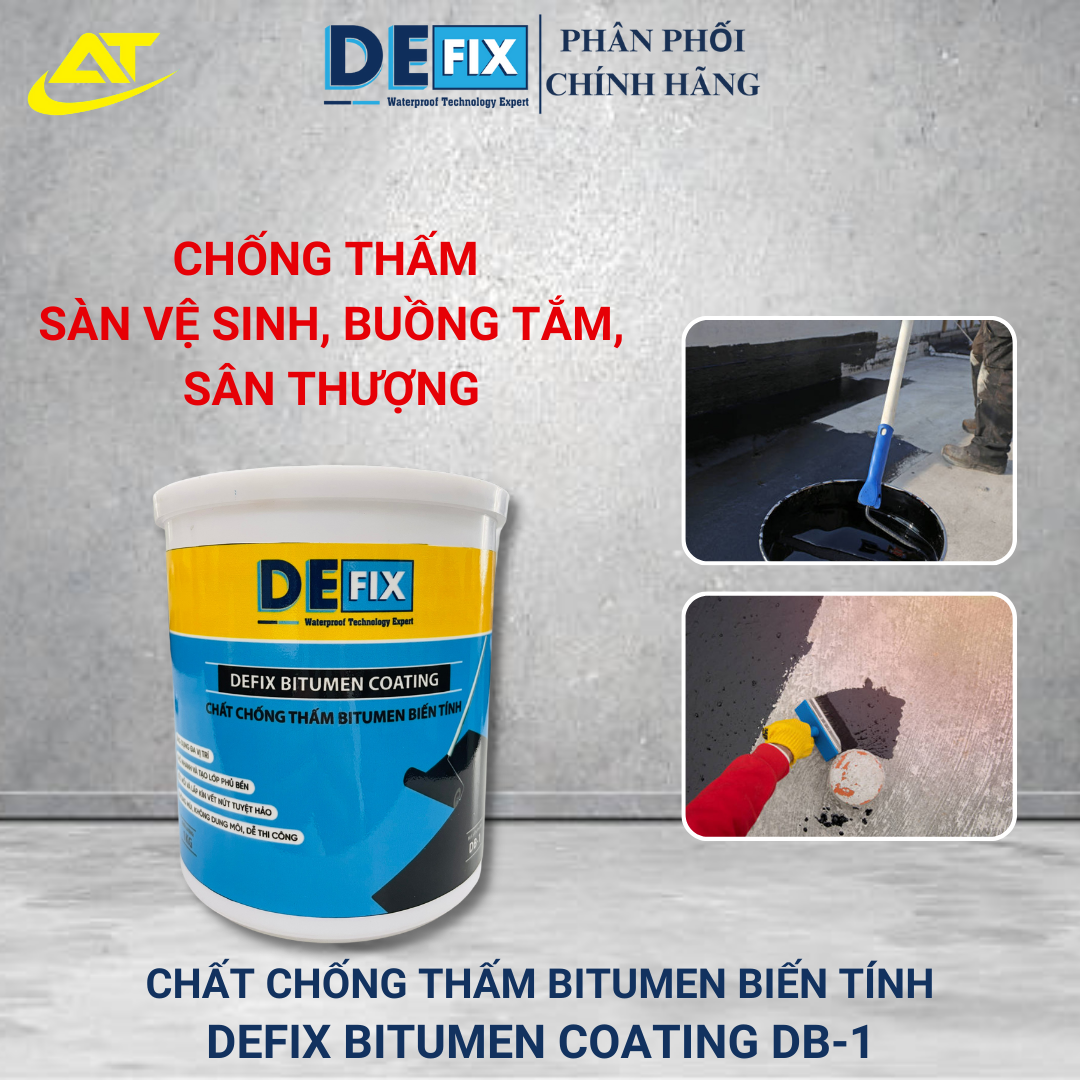 Chất chống bitumen biến tính, chống thấm sàn vệ sinh, phòng tắm, ban công, sân thượng 1Kg