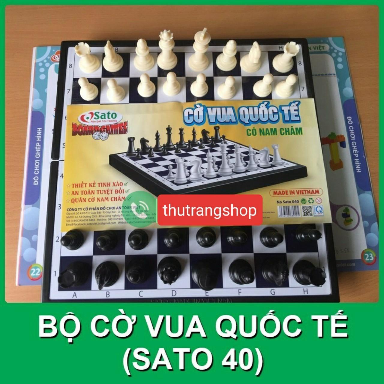 Bộ bàn cờ vua kích thước tiêu chuẩn quốc tế 31x31cm có nam châm