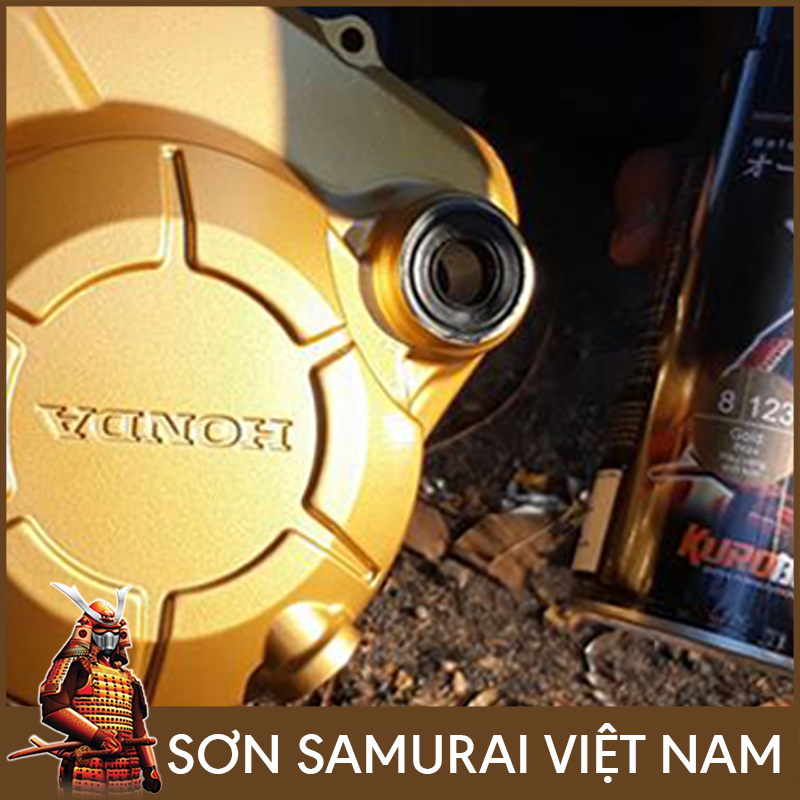 Sơn samurai 123- Chai sơn màu vàng ánh kim sơn xịt samurai