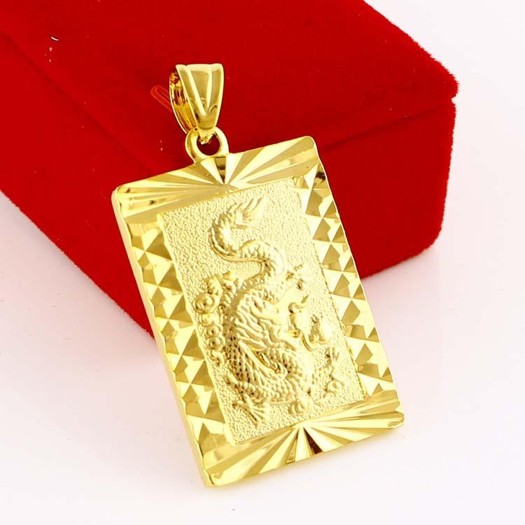 Mặt dây chuyền nam rồng mạ màu vàng 24k thẻ bà miếngi phong thủy