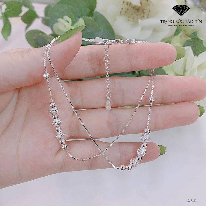 Lắc chân, lắc chân nữ, lắc chân nữ đẹp, lắc chân nữ cao cấp, lắc chân bạc nữ bi cầu - trang sức bảo tín