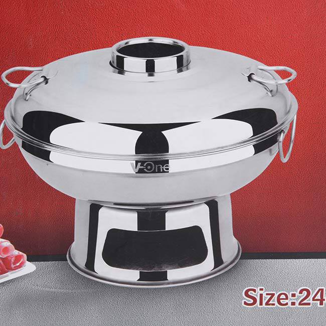 Bộ nồi lẩu inox thái lan 24 cm sử dụng cồn,than