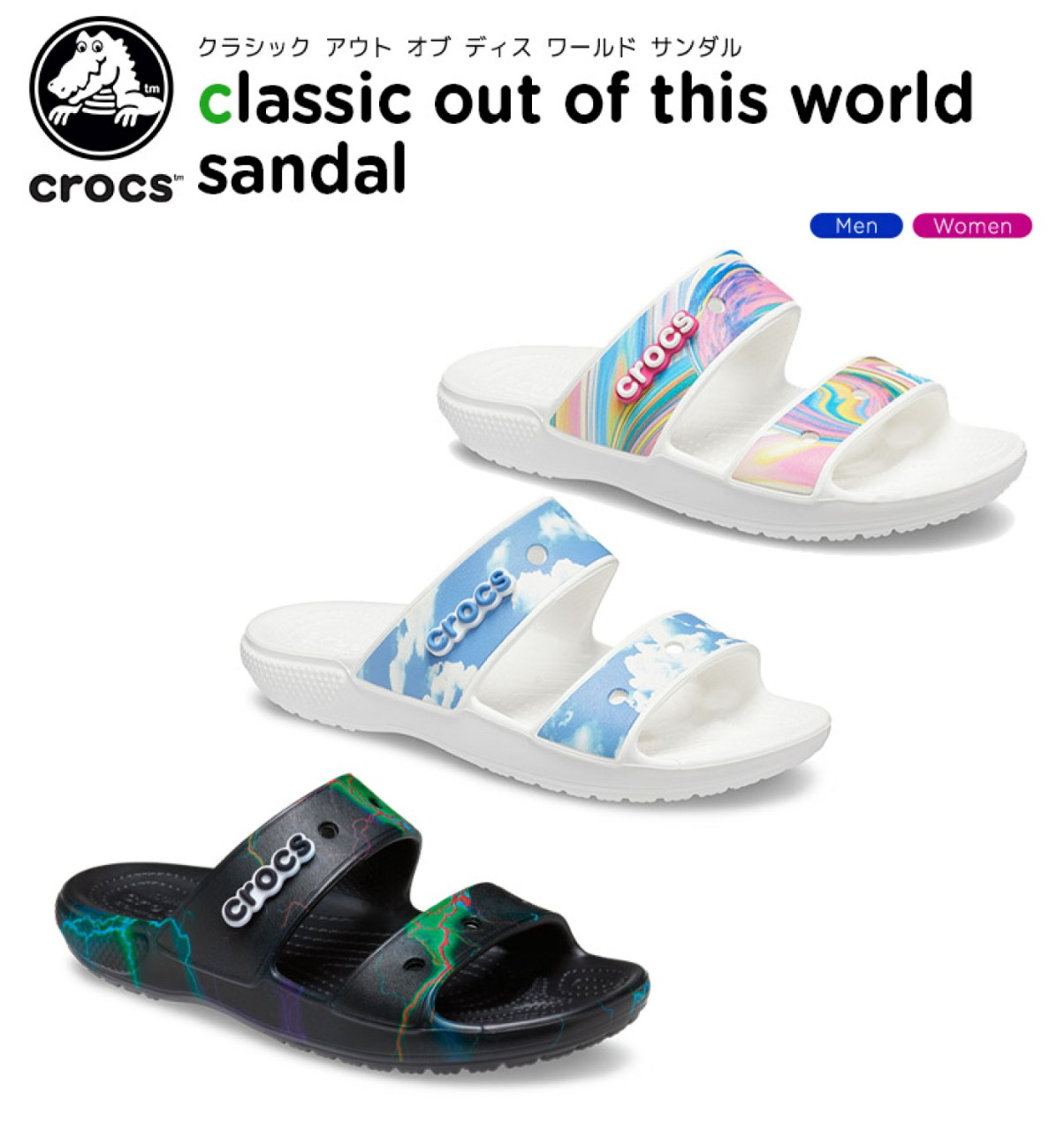 DÉP 2 QUAI NGANG CHỐNG HÔI CHÂN CROCS 2 QUAI NGANG HỌA TIẾT CHO NỮ