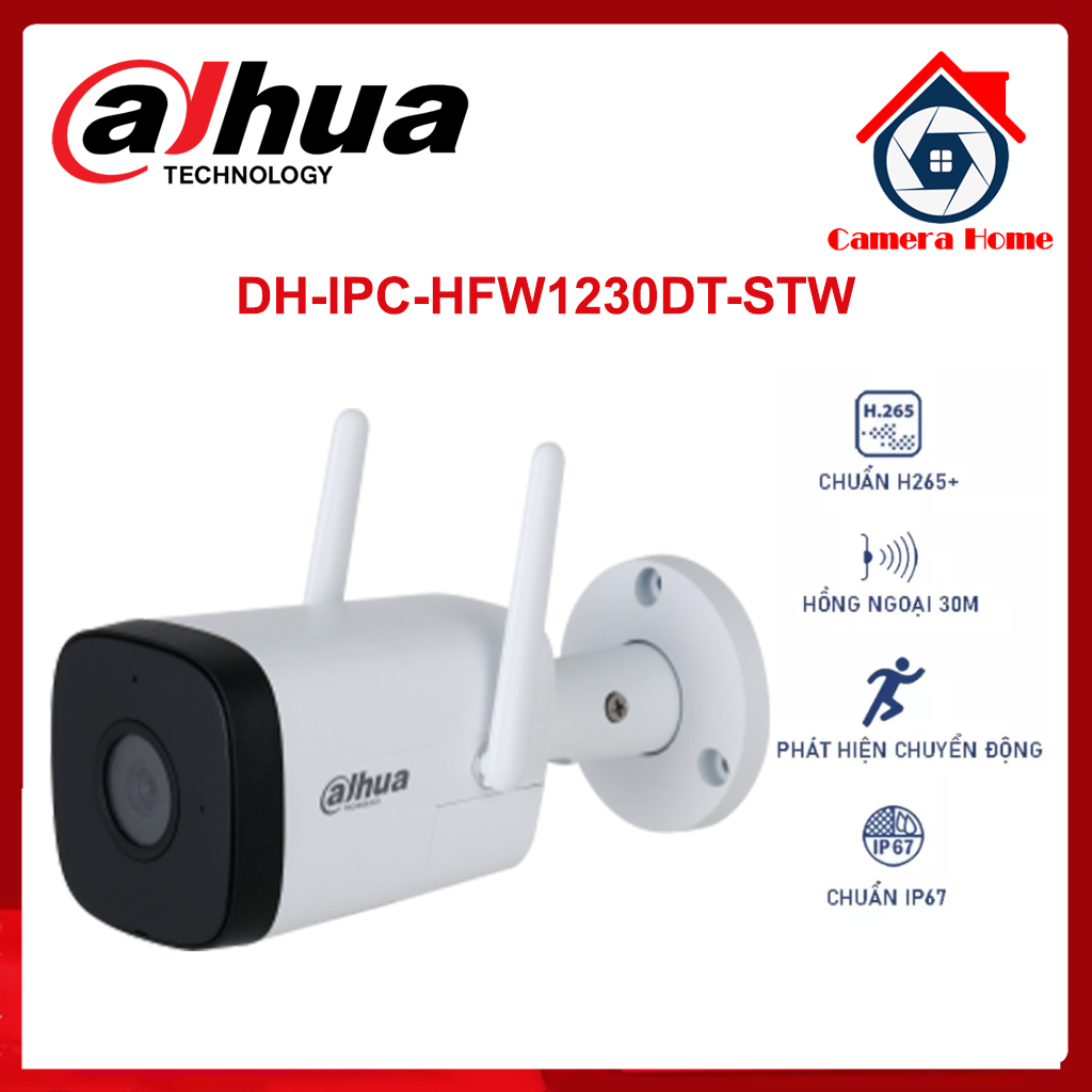 [BÁN LẺ - GIÁ SỈ]Camera IP hồng ngoại không dây 2.0 Megapixel DAHUA DH-IPC-HFW1230DT-STW- Camera Home