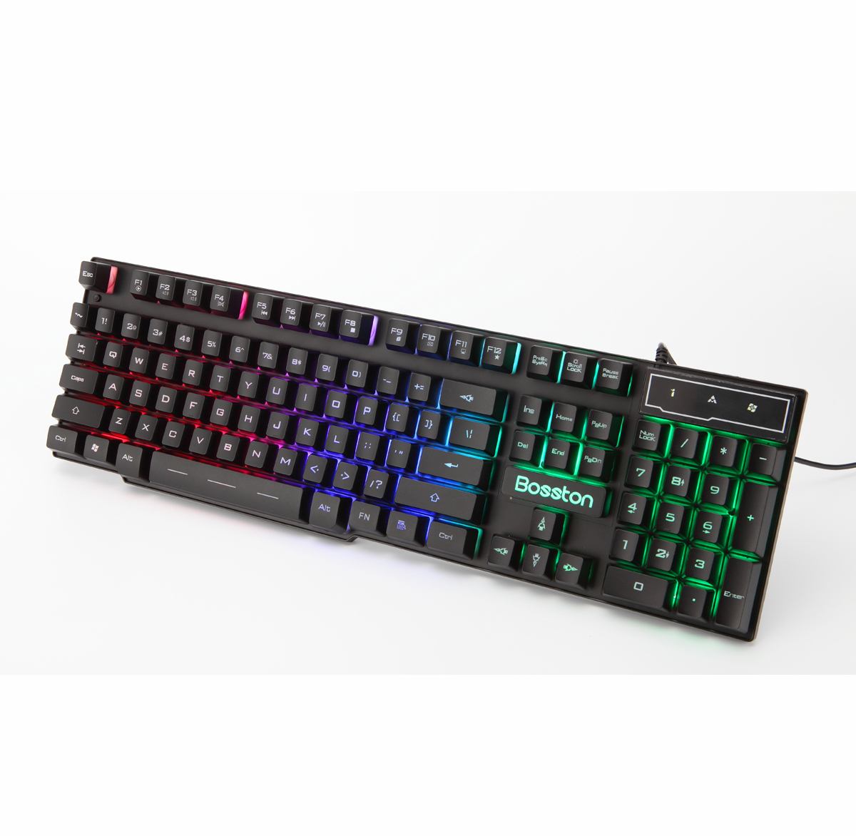 BÀN PHÍM MÁY TÍNH BOSSTON  803 ĐÈN LED, PHÍM ÊM,THIẾT KẾ NHỎ GỌN NHẸ HỖ TRỢ CHƠI GAME