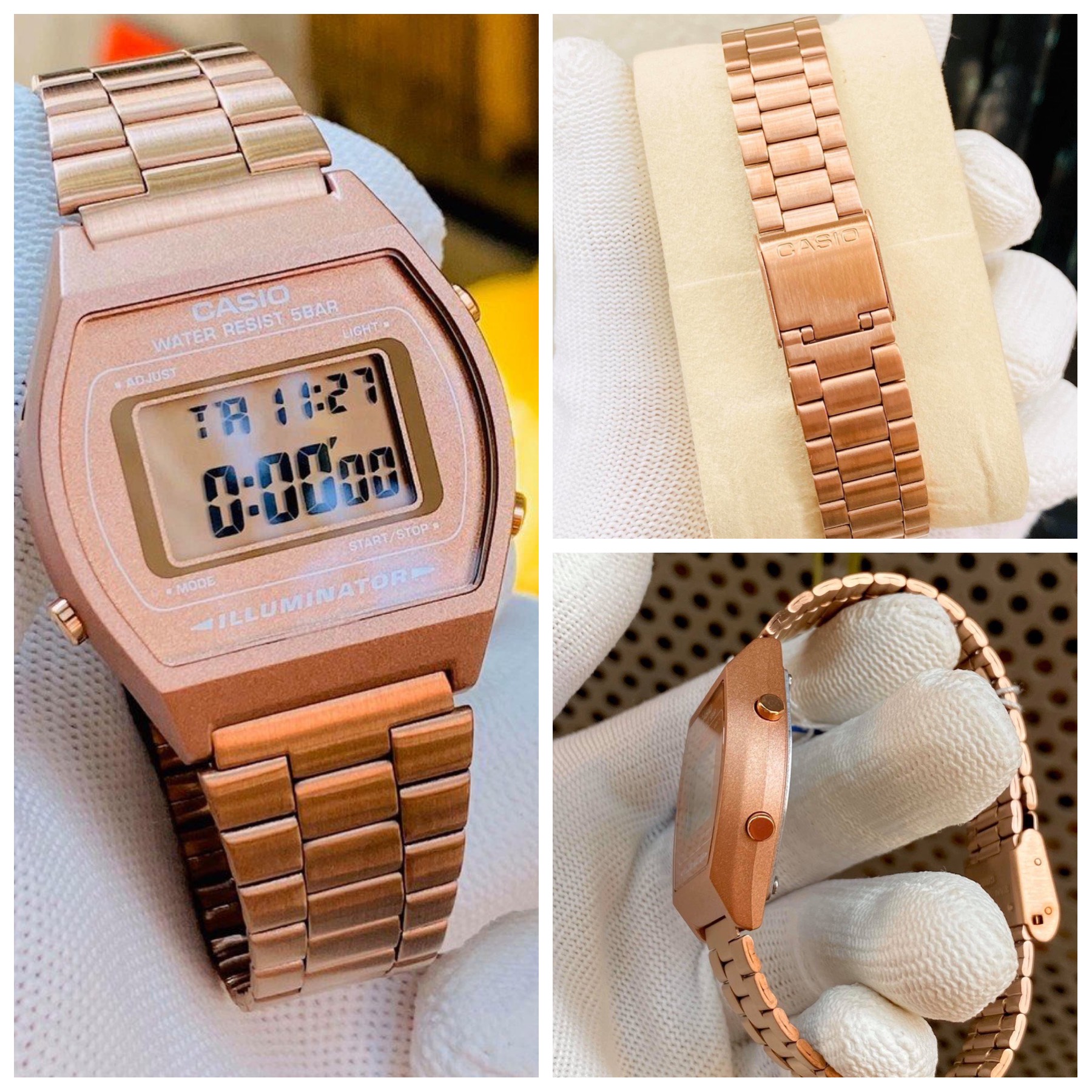 [HCM]Đồng hồ nữ VÀNG ĐỒNG dây thép cao cấp Casio B640WC5