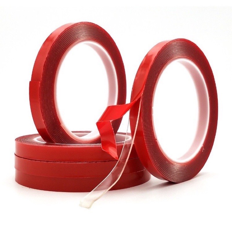 Băng keo đỏ nail , cuộn keo đỏ 2 mặt dán mẫu móng , tạo fan mi , dùng trong nailbox