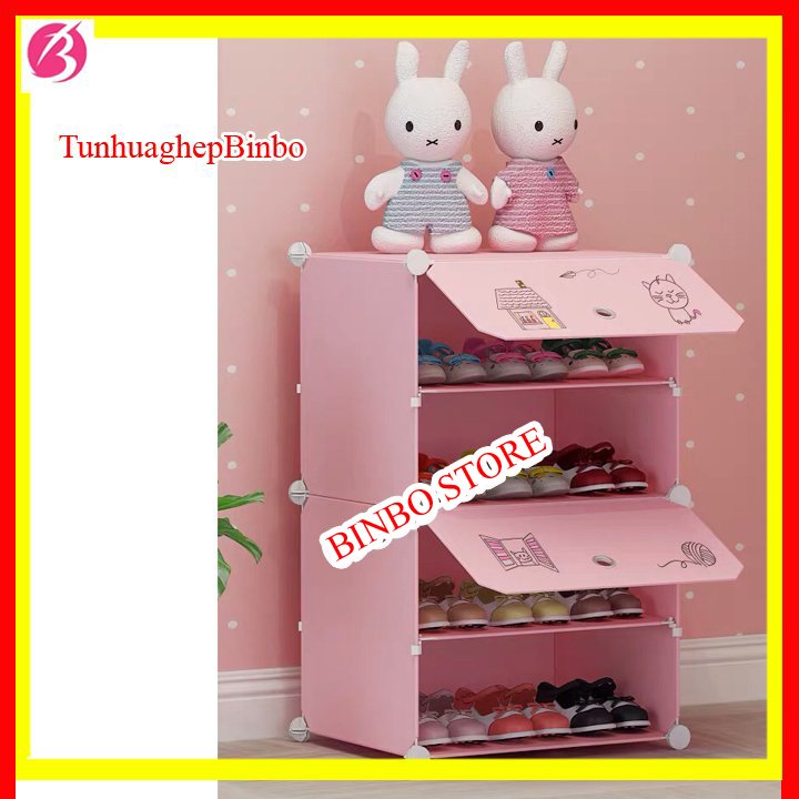 Tủ giày - tủ để giày dép thông minh - tủ giày nhựa - tủ giày 4 ngăn-Tủ nhựa để giày giá rẻ