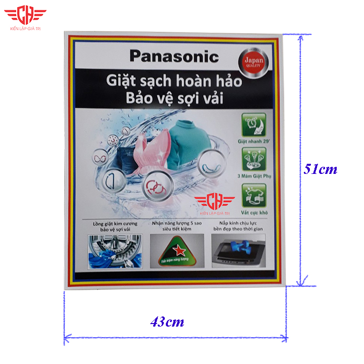 Tem dán máy giặt Panasonic mẫu 3