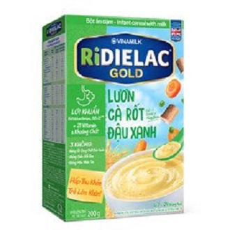 BỘT ĂN DẶM RIDIELAC GOLD LƯƠN CÀ RỐT ĐẬU XANH HG200G