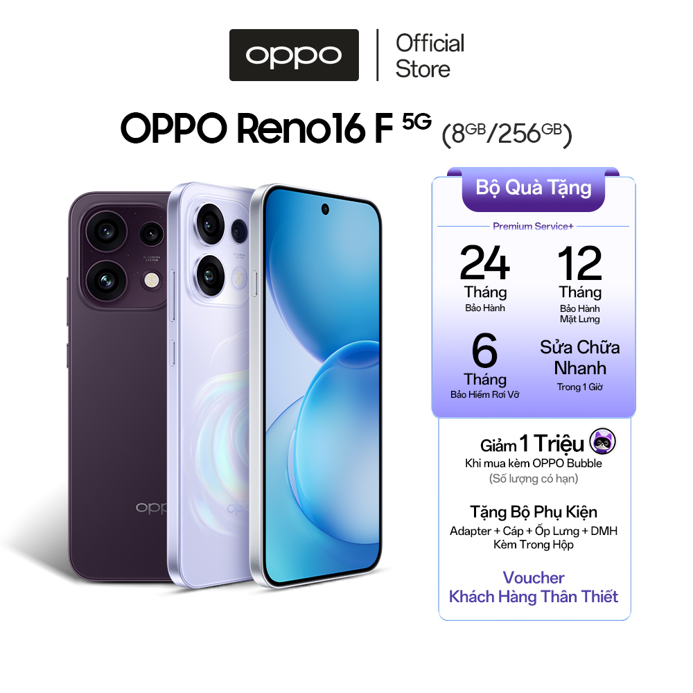 Điện thoại OPPO Reno16F 5G 8GB/256GB - Hàng chính hãng
