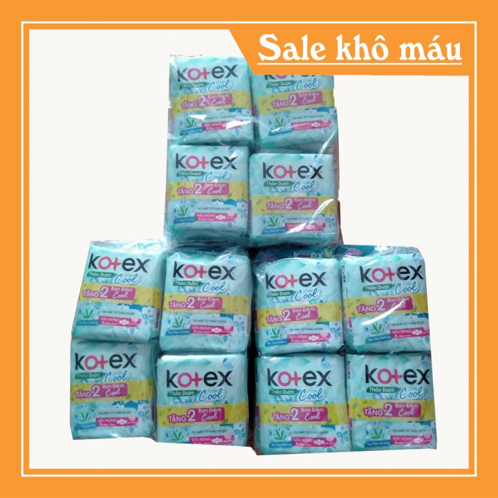 [ Thấm Siêu Tốt Khử Mùi Siêu Đỉnh ] Combo 8 Gói Băng Vệ Sinh Kotex Có Cánh Thảo Dược Siêu Thấm Hút Siêu Khử Mùi Cực Mạnh
