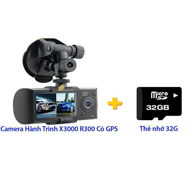 Combo camera hành trình x3000 r300 có gps + thẻ nhớ 32g