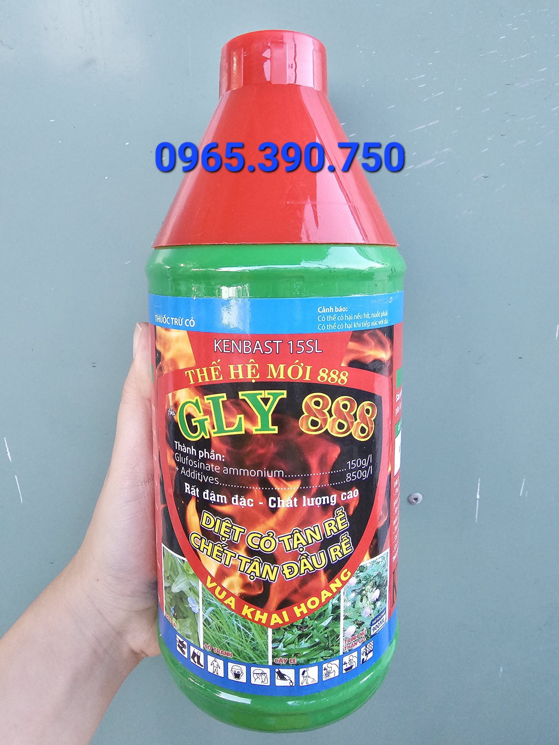 (CỎ) THUỐC TRỪ CỎ GLY 888 CHAI 900ML. DIỆT CỎ TẬN RỄ, CHẾT TẬN ĐẦU RỄ. VUA KHAI HOANG. TEM DELTA THỤY SĨ