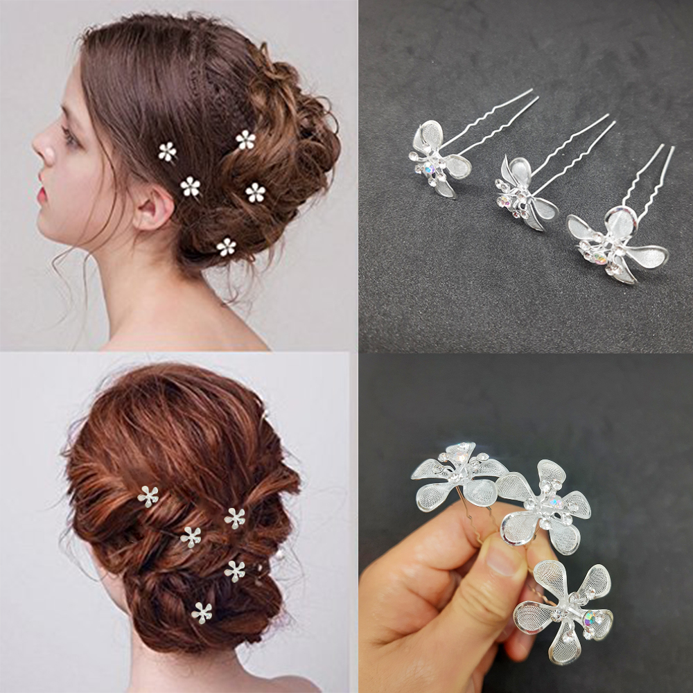 Trâm Cài Tóc Mỹ Ký Hoa 5 Cánh Đính Đá