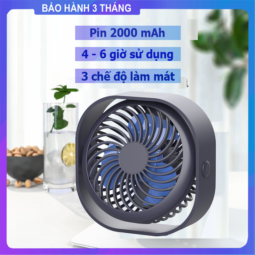 Quạt Mini Để Bàn Tích Điện Quạt Đa Năng 3 Chế Độ Làm Mát | Quạt Sạc Văn Phòng Học tập