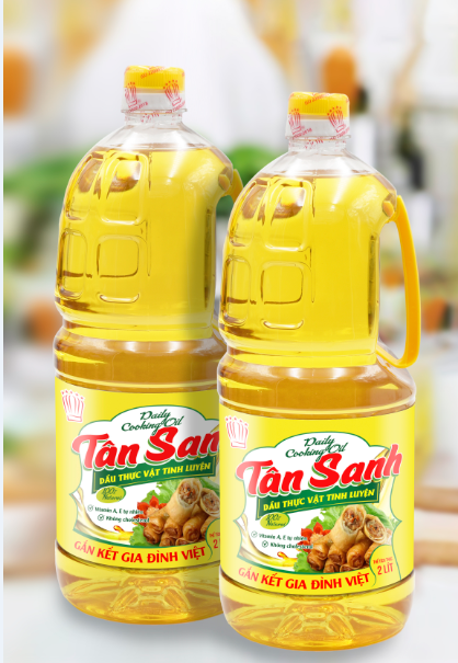 Dầu ăn tân sanh chiên giòn thượng hạng chai 2l