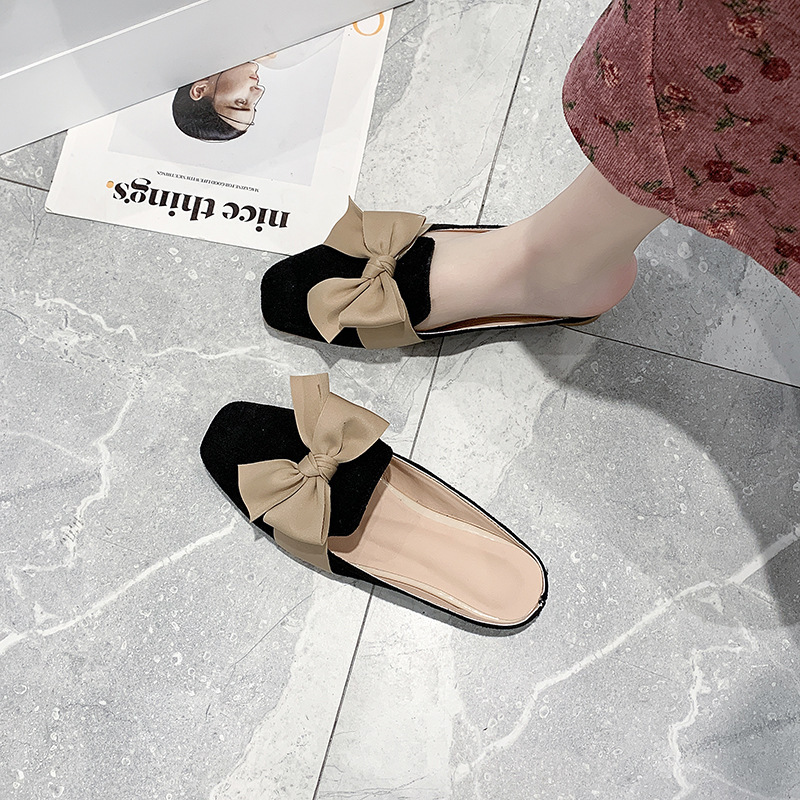  Giày sục búp bê nữ thắt nơ lụa chất liệu da lộn NgocBao Store cao cấp cực xinh giày búp bê nữ đẹp sục nữ mang đi chơi đi học chơi tết 