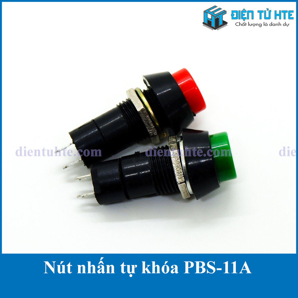 Bộ 4 nút nhấn tự khóa self-locking pbs-11a 3a