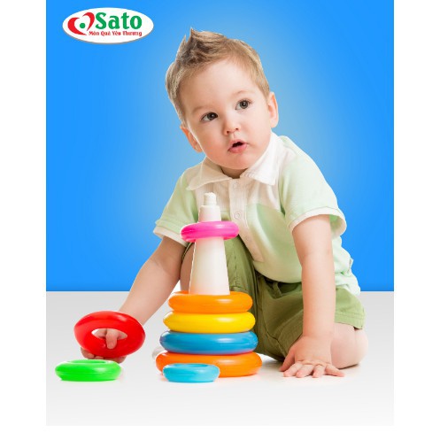Đồ chơi xếp vòng mầm non sato - tháp xếp chồng