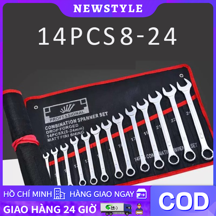 Bộ cờ Lê (cle )8-24 YEII 14 CHI TIẾT ( USA STANDARD ) khóa vòng miệng