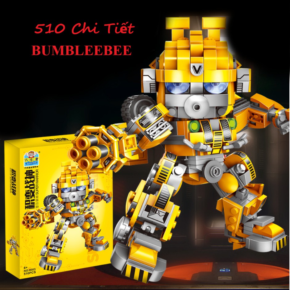 [Hoàn Tiền 10%][510 Chi Tiết] Bộ Đồ Chơi Lắp Ghép Xếp Hình Tranformer BUMBLEBEE, Marvel Iron Men, Người Sắt, Oto Biến Hình