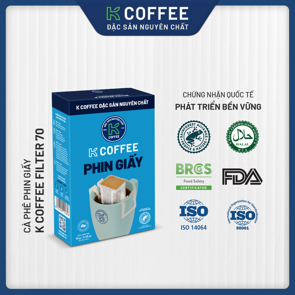 Cà phê Phin giấy K Coffee K Filter 70 [Combo 2]