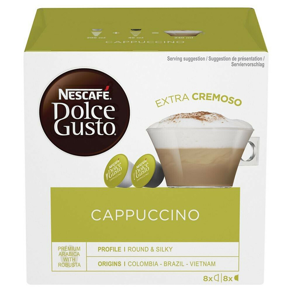 Hộp 16 Viên Nén Cà Phê Sữa Nescafe Dolce Gusto - Cappuccino (200g)