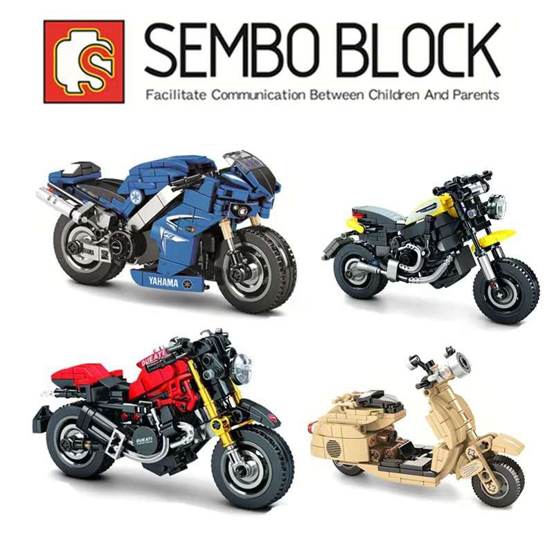 Đồ Chơi Lắp Ráp Technic Sembo 701102 701103 Moc Motorcycle Xe Mô Tô Yamaha