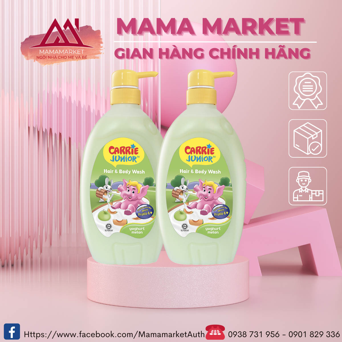 Sữa Tắm Carrie Junior Yoghurt Hương Melon 700gr -  Date 2025