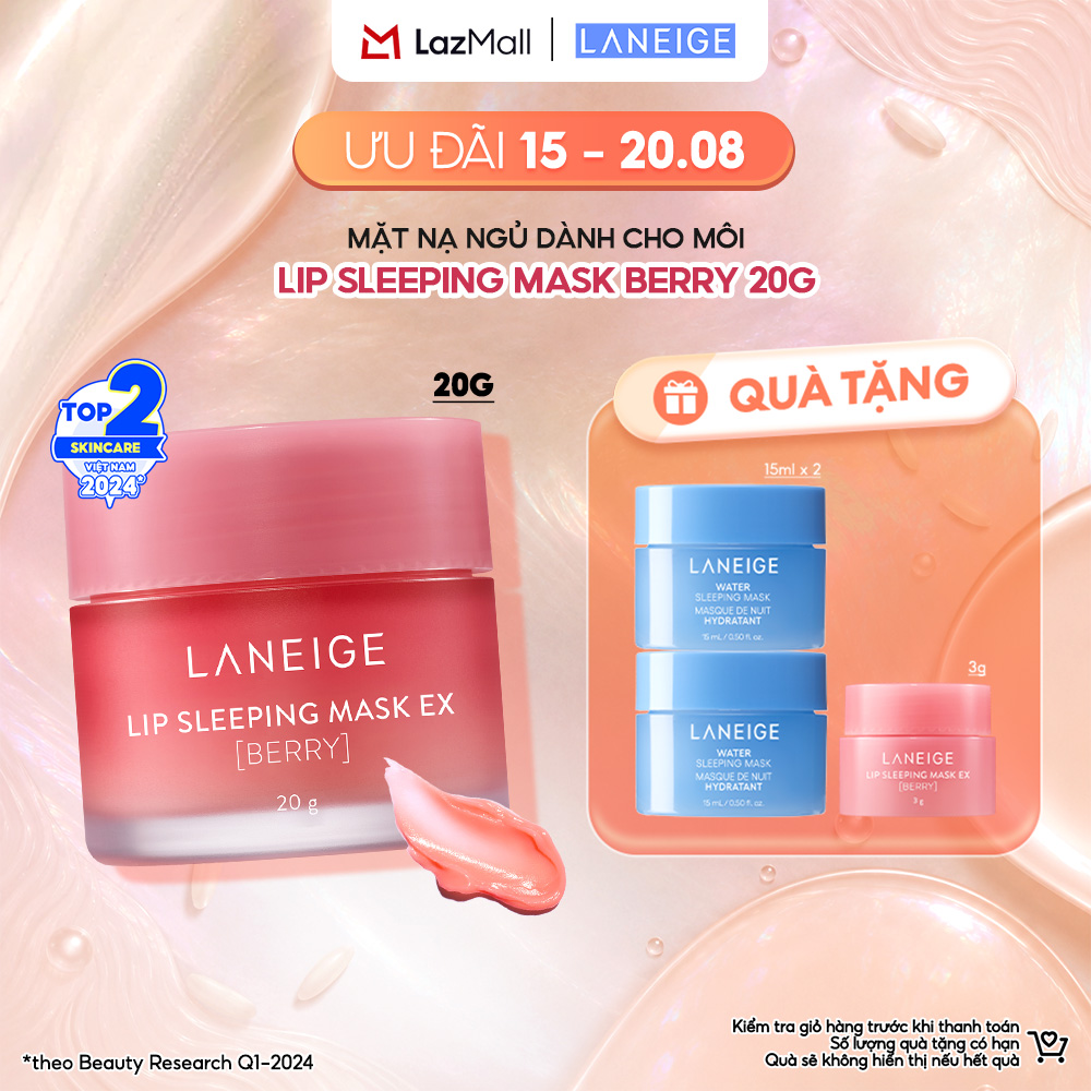 Mặt Nạ Ngủ Dưỡng Môi Căng Mọng Tẩy Tế Bào Chết Laneige Lip Sleeping Mask Berry 20g Hương Quả Mọng