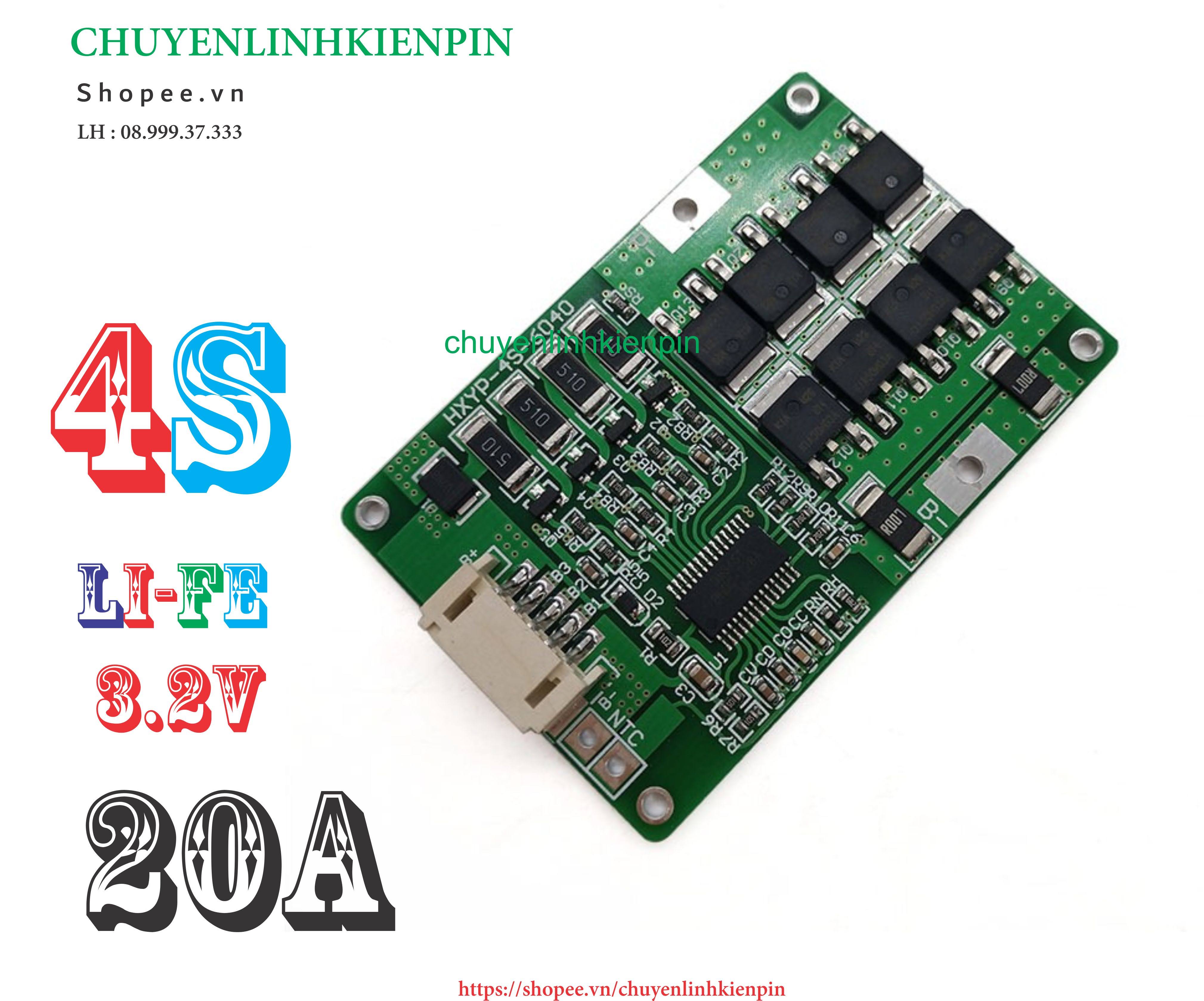 Mạch bảo vệ pin lifepo4 4s 20a