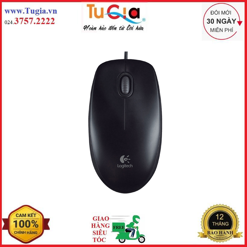 Chuột có dây logitech b100 - hàng chính hãng