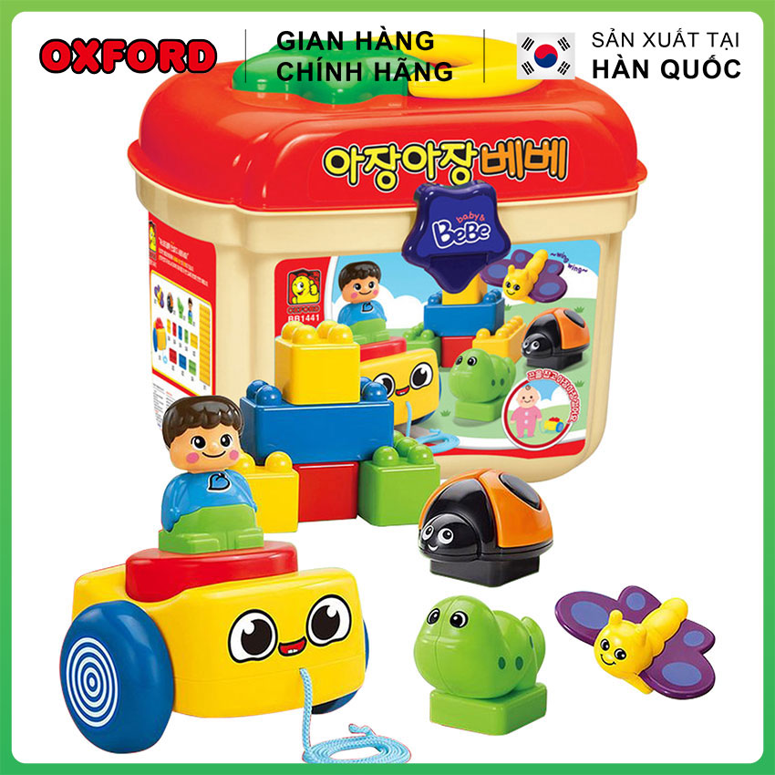 Đồ Chơi Xếp Hình Mầm Non - Bộ Lắp Ráp Lego Oxford Bebe Todding BB1441 - gồm 32 Chi Tiết Cỡ Lớn Rèn Luyện Trí Não Và Tư Duy Cho Trẻ Nhỏ từ 3 Tháng | Handskid