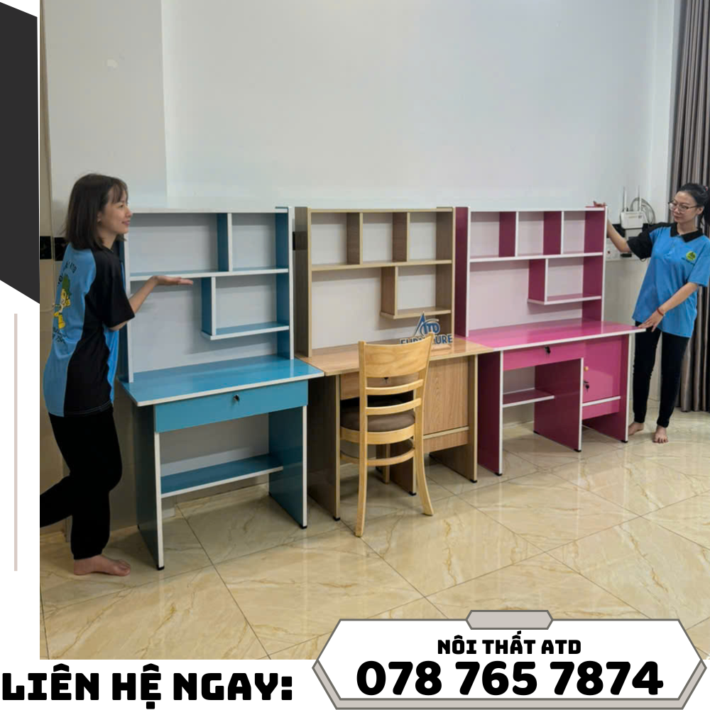 Bàn học liền kệ okal cho bé (có giao sau giờ hành chính)