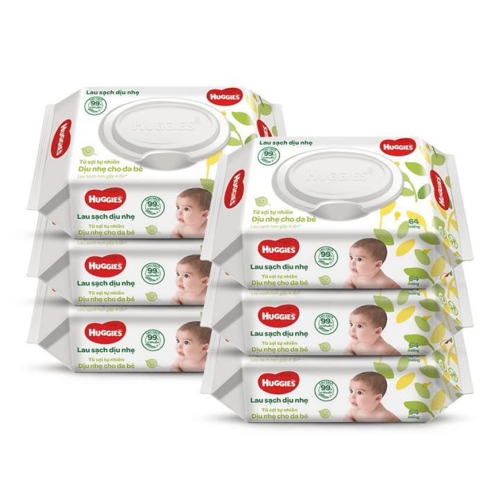 Khăn ướt Huggies không mùi gói 64 tờ