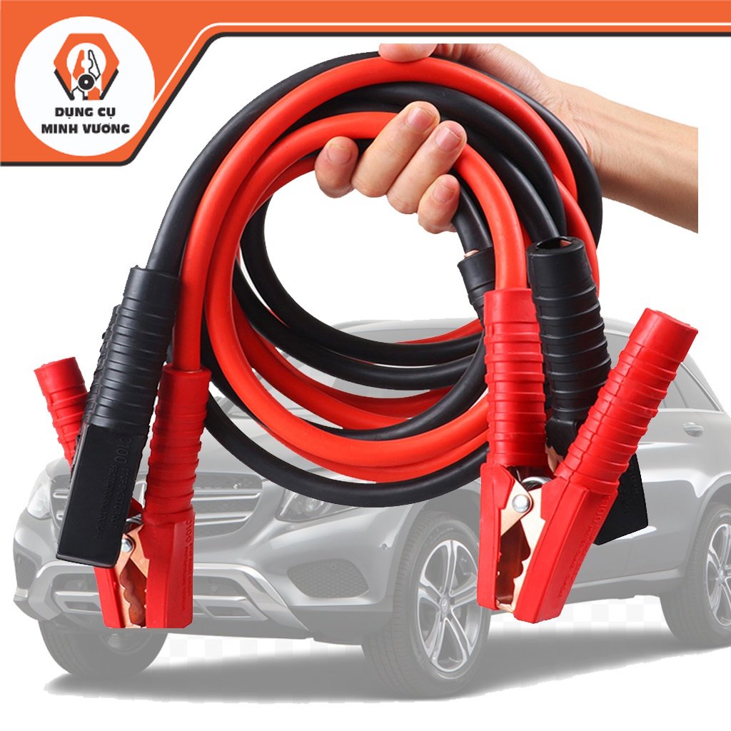 Dây câu sạc bình acquy 2000A - 4 mét, khởi động ắc quy oto , dây câu bình ắc quy ô tô lõi đồng, kích bình acquy cứu hộ