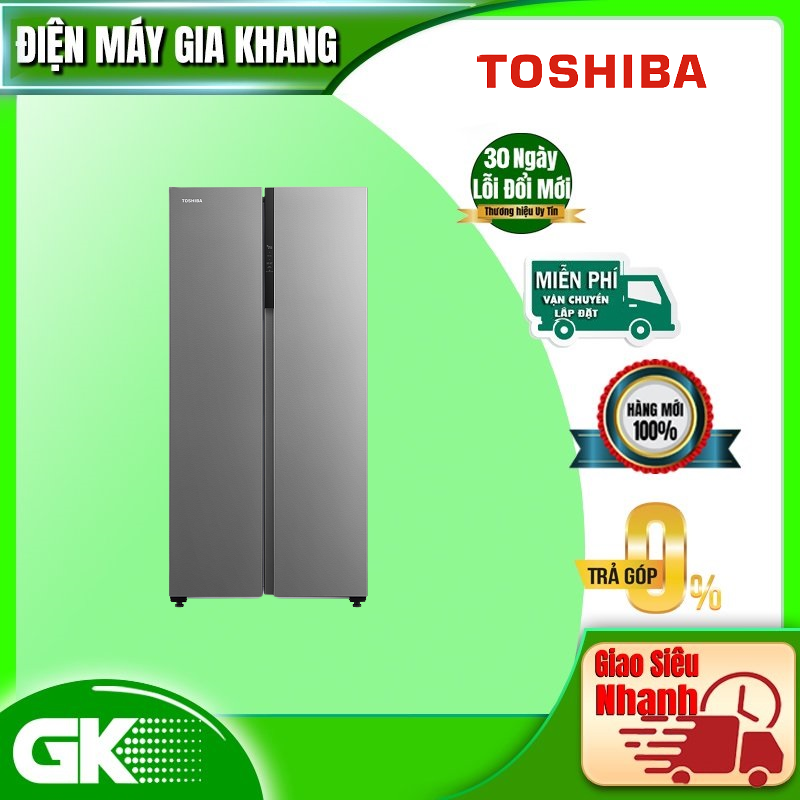 Tủ lạnh Toshiba inverter 460 lít GRRS600WIPMVSL Điều khiển từ xa qua ứng dụng TSmartLife PureBio khử mùi diệt khuẩn Tủ lớn Side by side