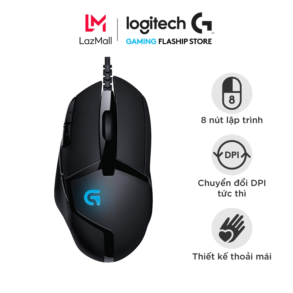 Chuột game có dây logitech g402 hyperion fury - 4000 dpi, led, 8 phím, chơi game fps siêu nhanh