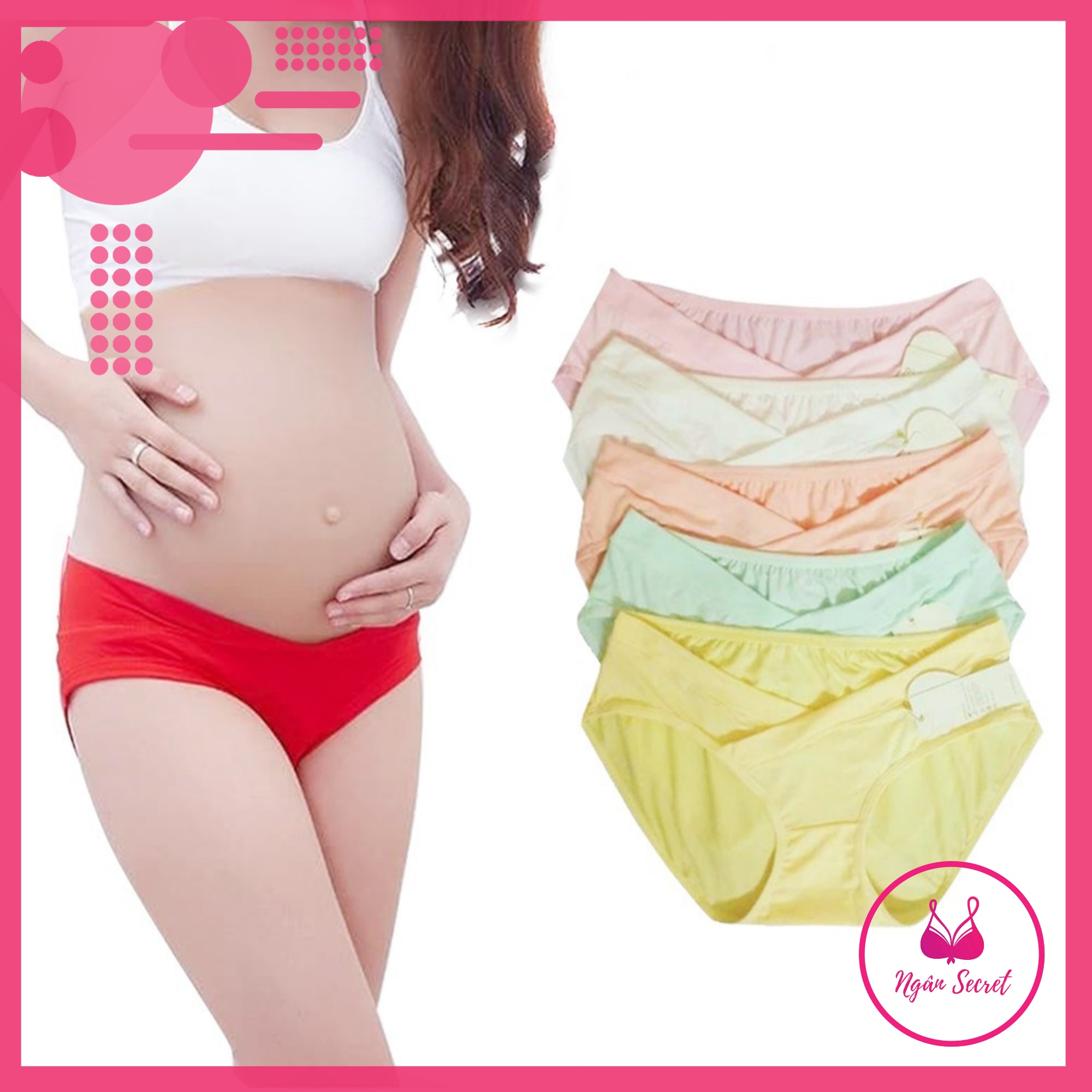 [HCM]Set 10 quần lót cotton cạp chéo cho bà bầu dưới 70kg