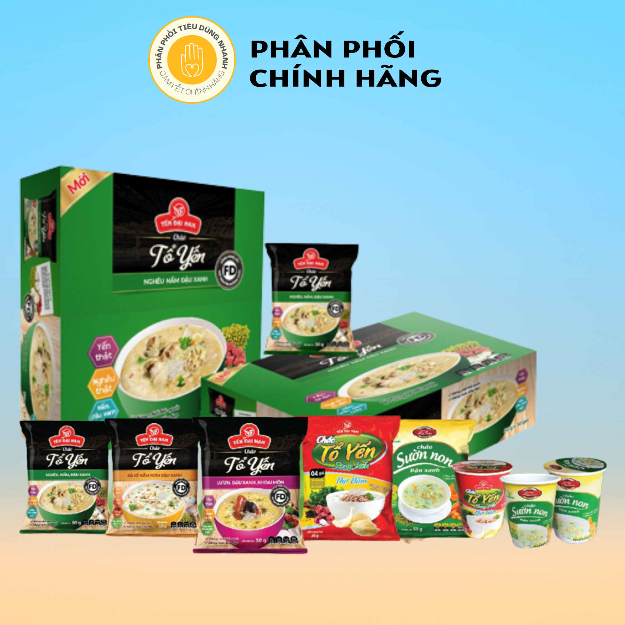 Thùng 30 Gói Cháo Ăn Liền Tổ Yến Rong Biển Thịt Bằm Yến Đại Nam 50g