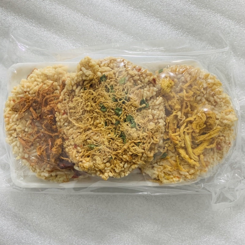 Cơm Cháy Chiên Bò khô Khô gà ruốc Ba Vị Bánh Kẹo Đồ Ăn Vặt Ngon Giòn Hấp Dẫn Giá Rẻ