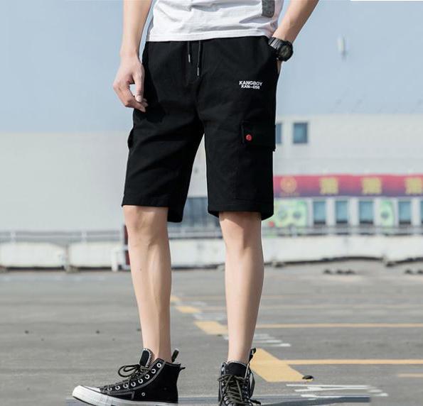 Quần short nam ống rộng cá tính , họa tiết rằn ri và hình sau túi high-fashion