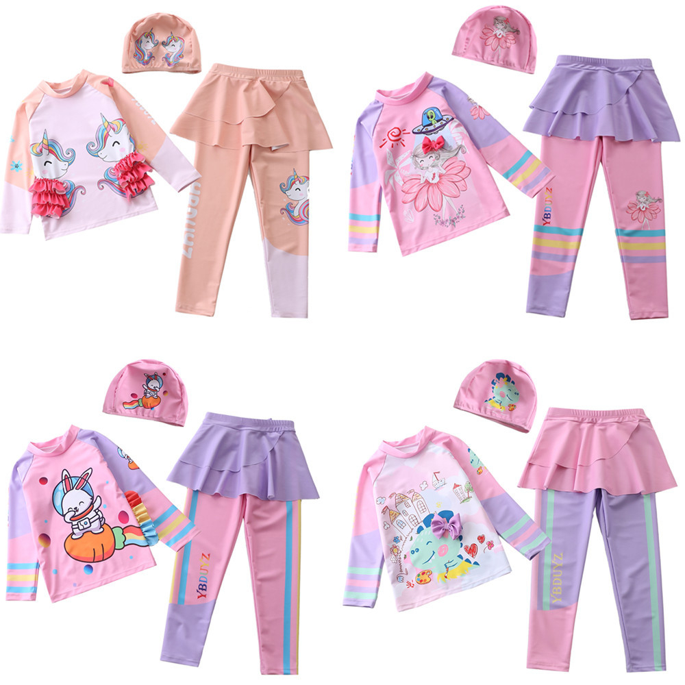 Đồ bơi bé gái đi biển đi bơi du lịch hoạ tiết xinh xắn dễ thương Hàn Quốc CM88 L2T3