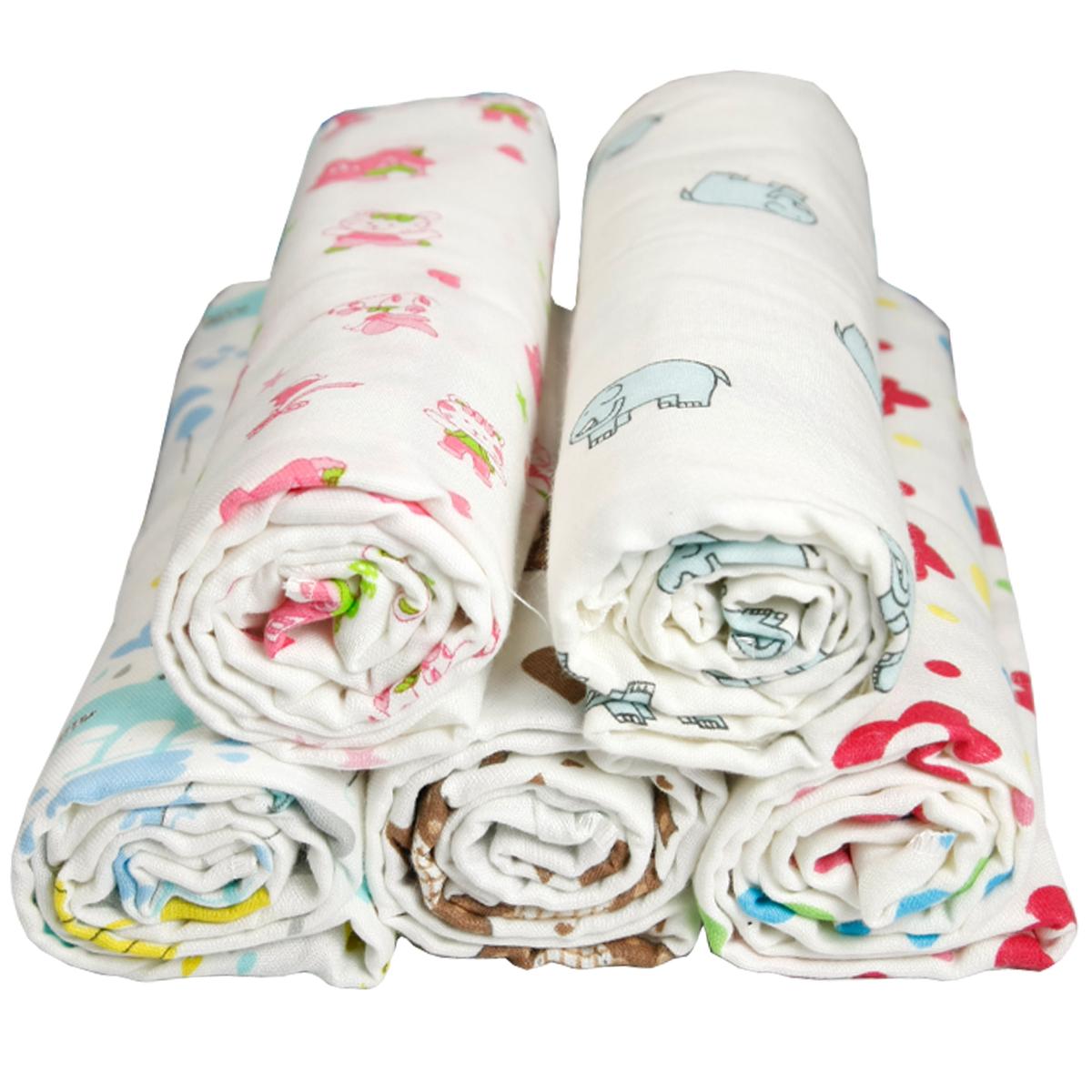 COMBO 5 KHĂN TẮM KHĂN Ủ CHẤT LIỆU COTTON SỢI TRE 2 LỚP CHO BÉ SƠ SINH 5KTSTKF - KIBA Fashion ( đồ cho trẻ sơ sinh )