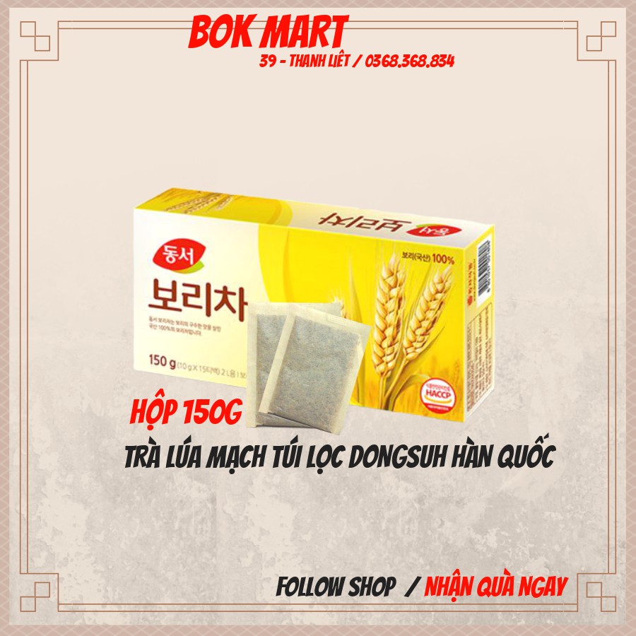 Trà lúa mạch túi lọc dongsuh hàn quốc hộp 150g
