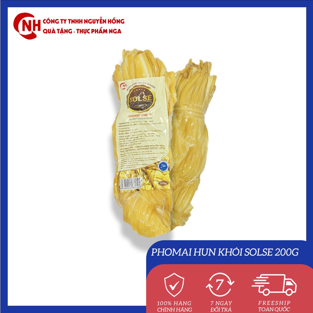 Phô Mai Hun Khói Solse công nghệ Nga 200g, pho mai hun khói tết bím Solse