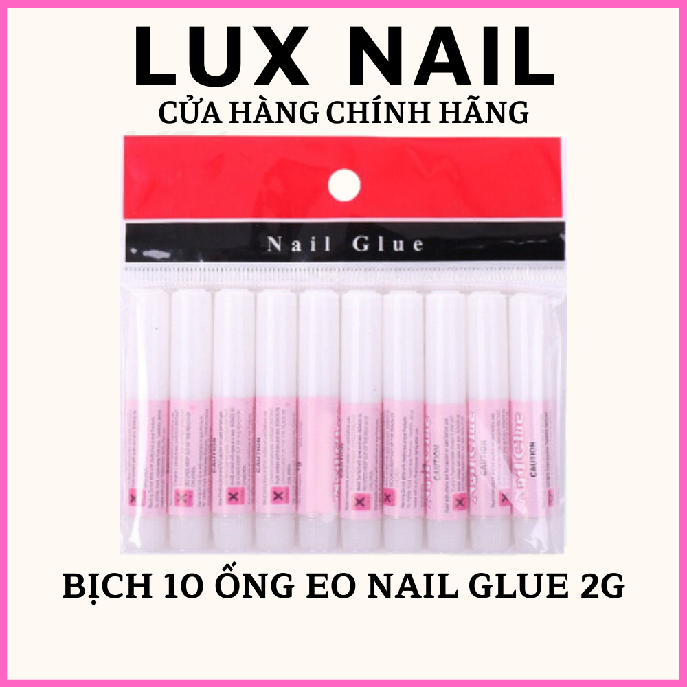 Bịch 10 ống keo dán móng giả nail glue 2g, keo gắn móng úp mini