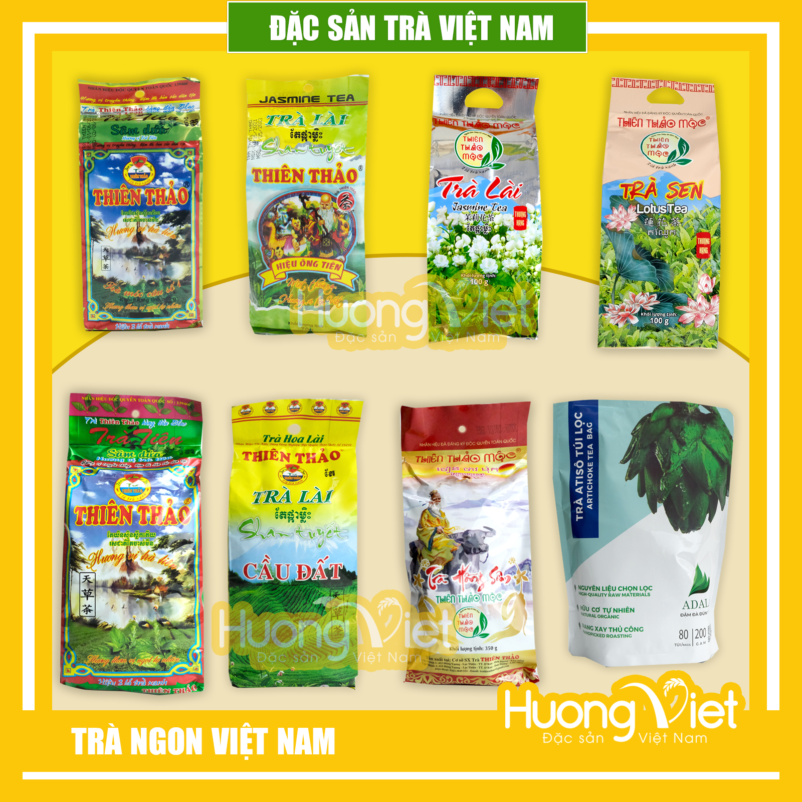 Trà lài trà sen trà sâm dứa trà hồng sâm trà atiso Đà Lạt đặc sản trà Việt Nam combo trà tết thơm ngon date mới trà pha trà đá