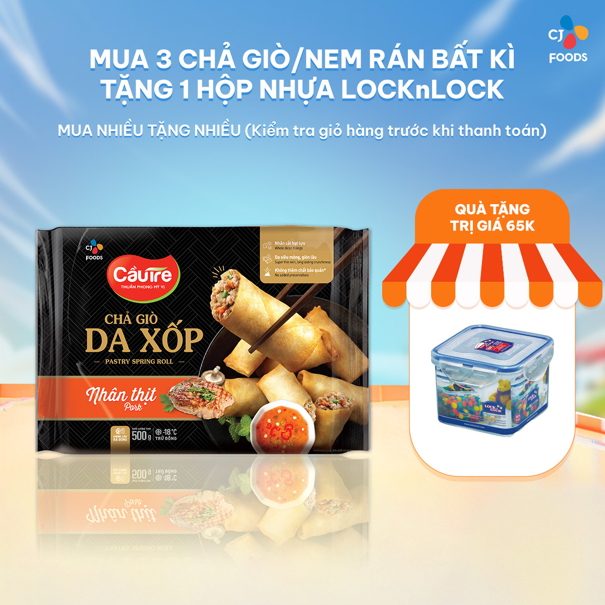 [HCM_HN] Chả giò da xốp Cầu Tre Thịt 500g